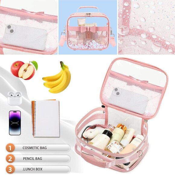 Heart-Shaped Sparkly Clear Bag - Stadium Approved, Perfect for Every Occasion - Picture 6 of 6